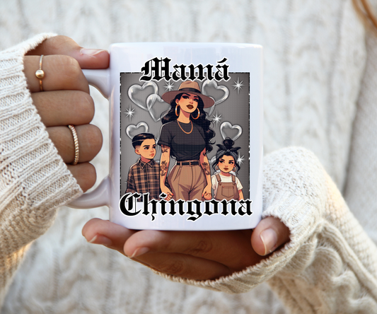 Mama Chingona 1 Girl 1 Boy  Mug wrap