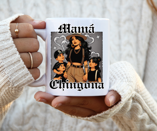 Mama Chingona 2 boys 1 Girl Mug wrap