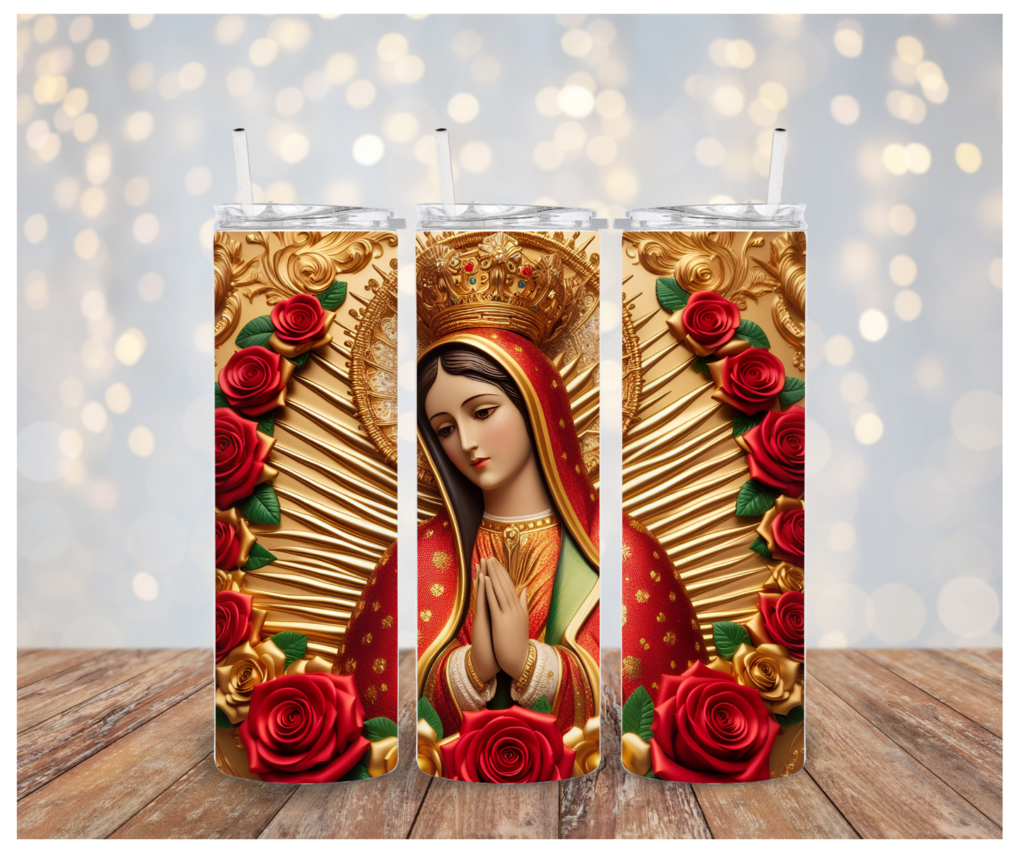 Virgen Maria Red Gold  Vinyl Wrap