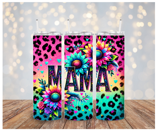 Leopard mama colorful sunflowers Sublimation Transfer