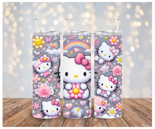 Rainbow Gatita Sublimation Tumbler Transfer