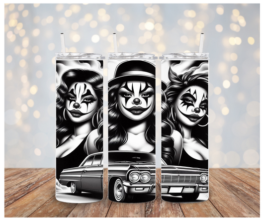 Clown Face Girls Tumbler Transfer