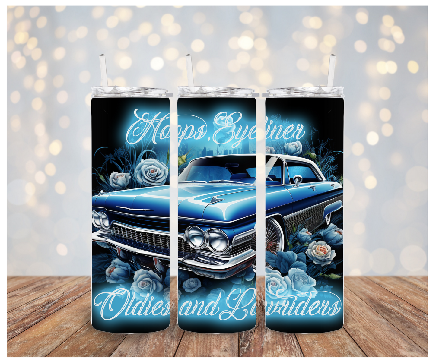 Blue lowrider car Sublimation Transfer