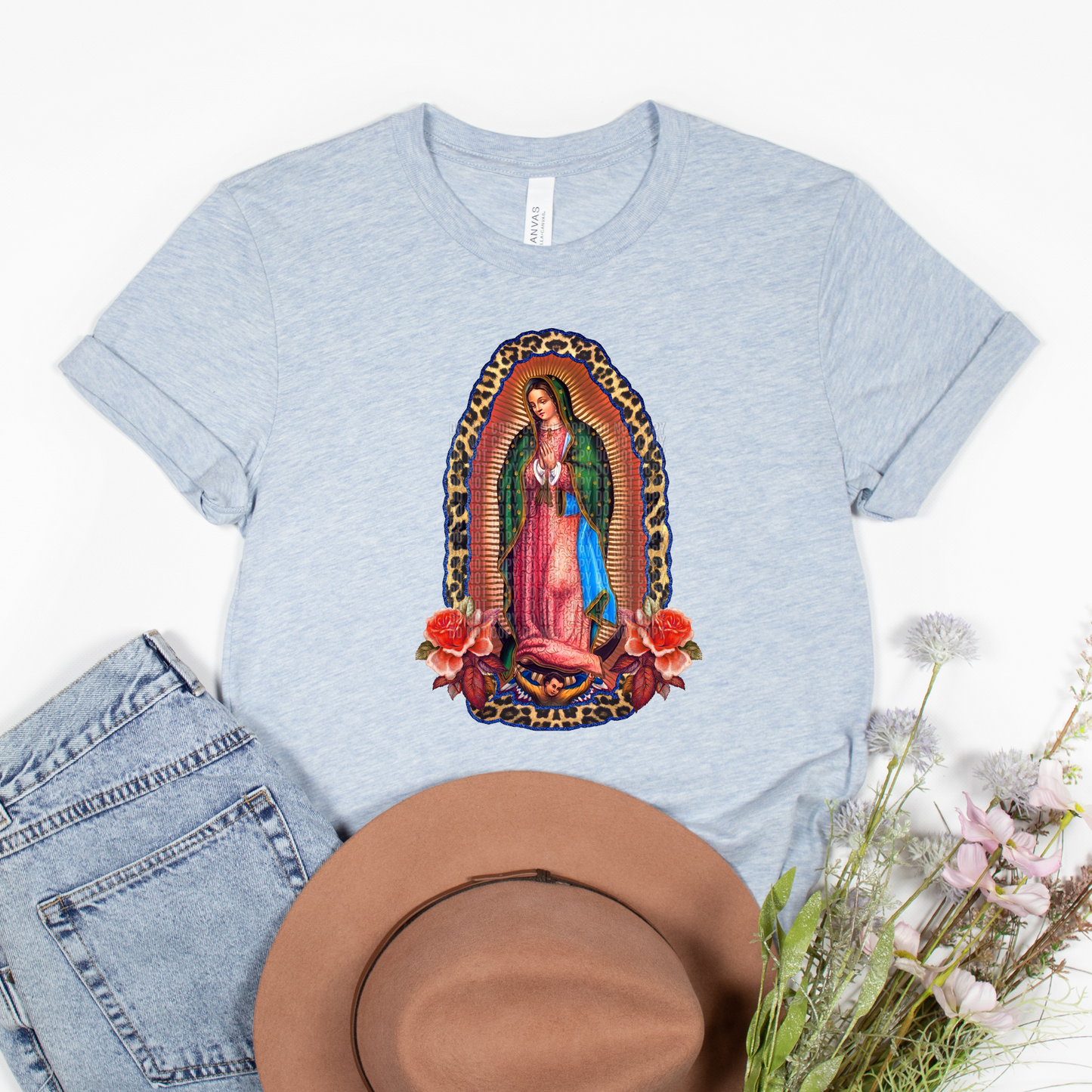Virgen Maria blue border