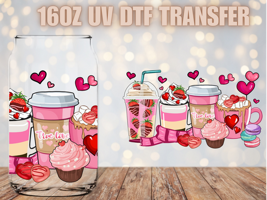 Valentines Lattes UV DTF Wrap