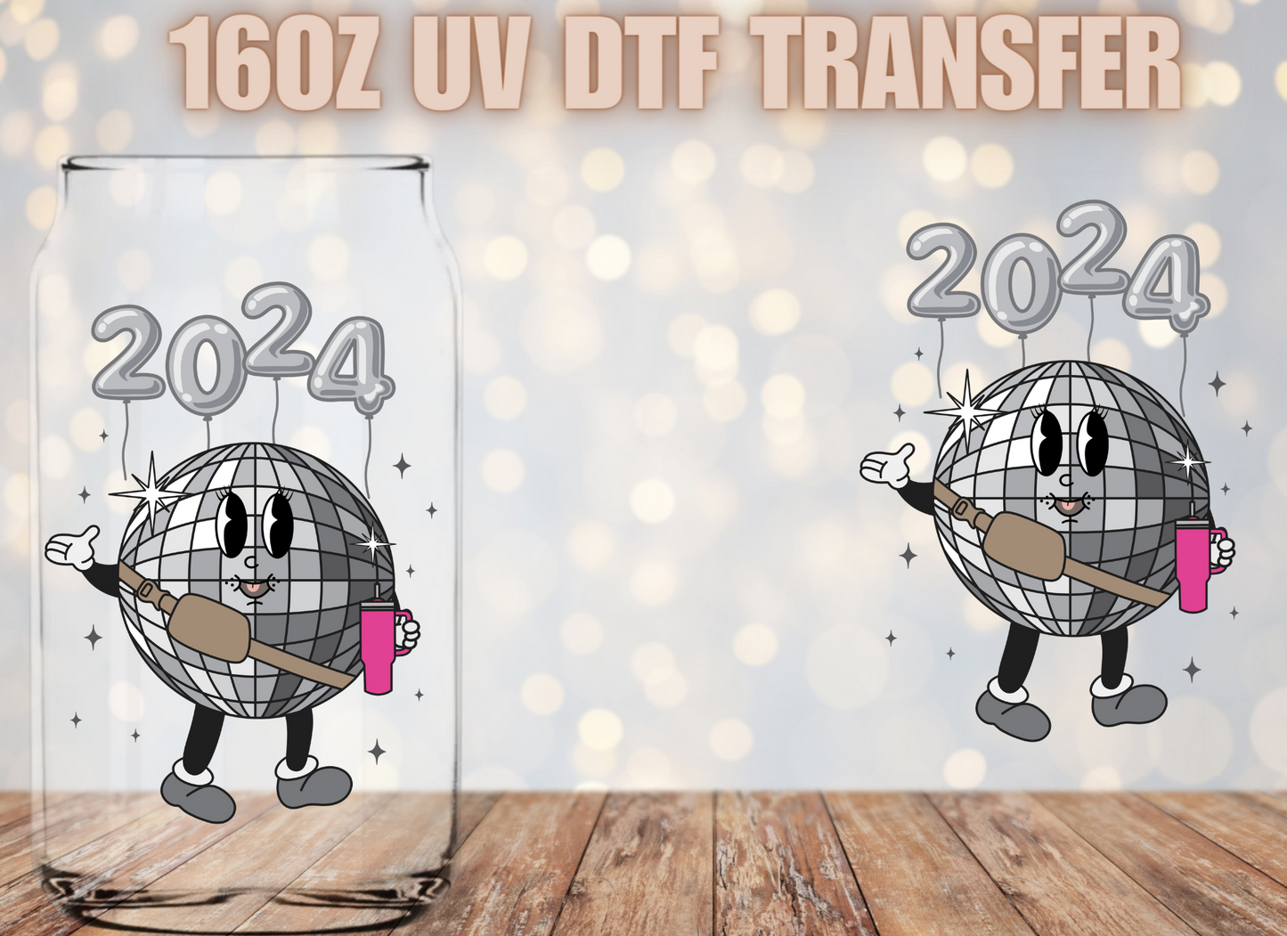 2024 Disco Ball UV DTF Wrap