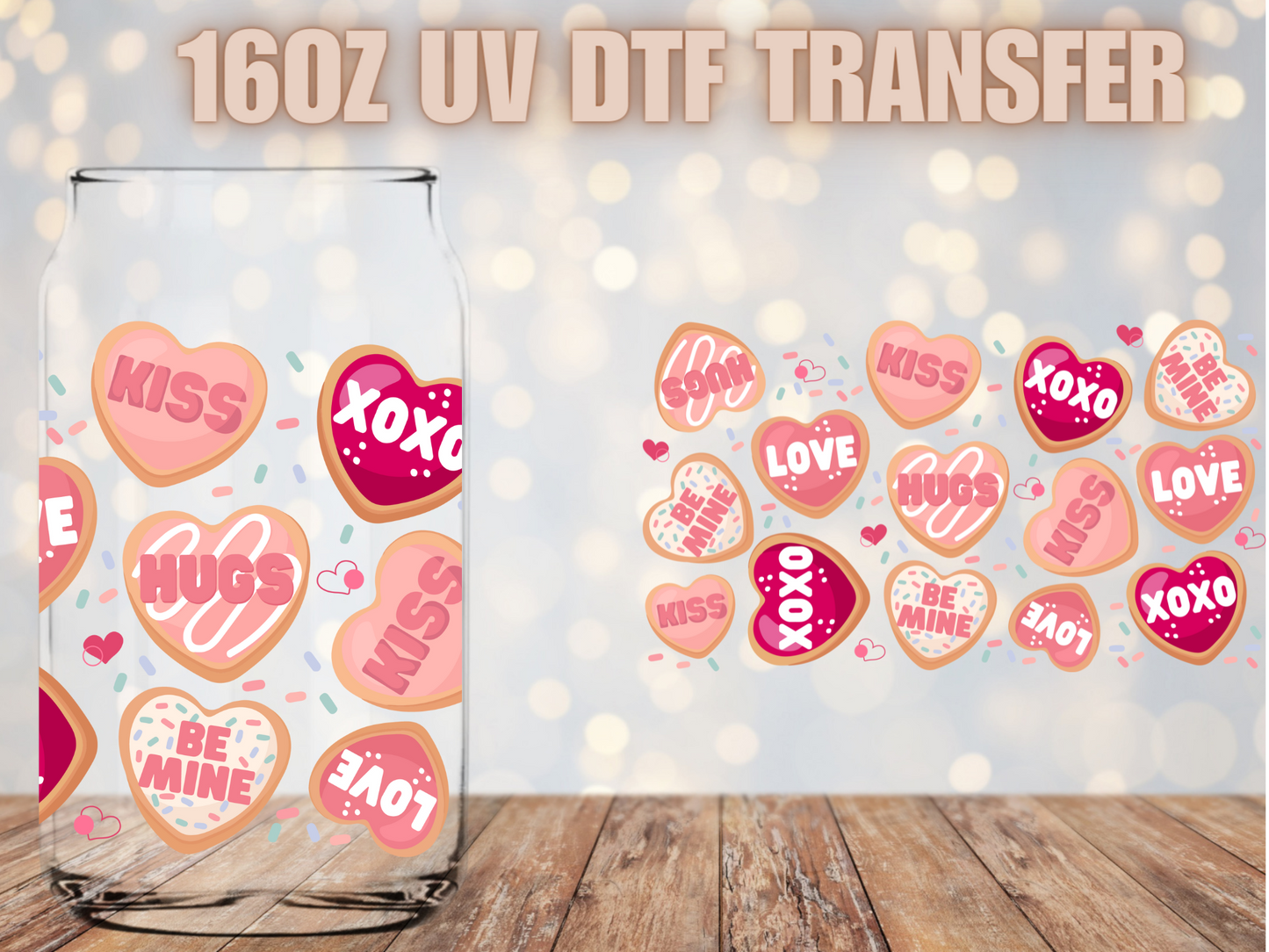 Valentines Hearts UV DTF Wrap