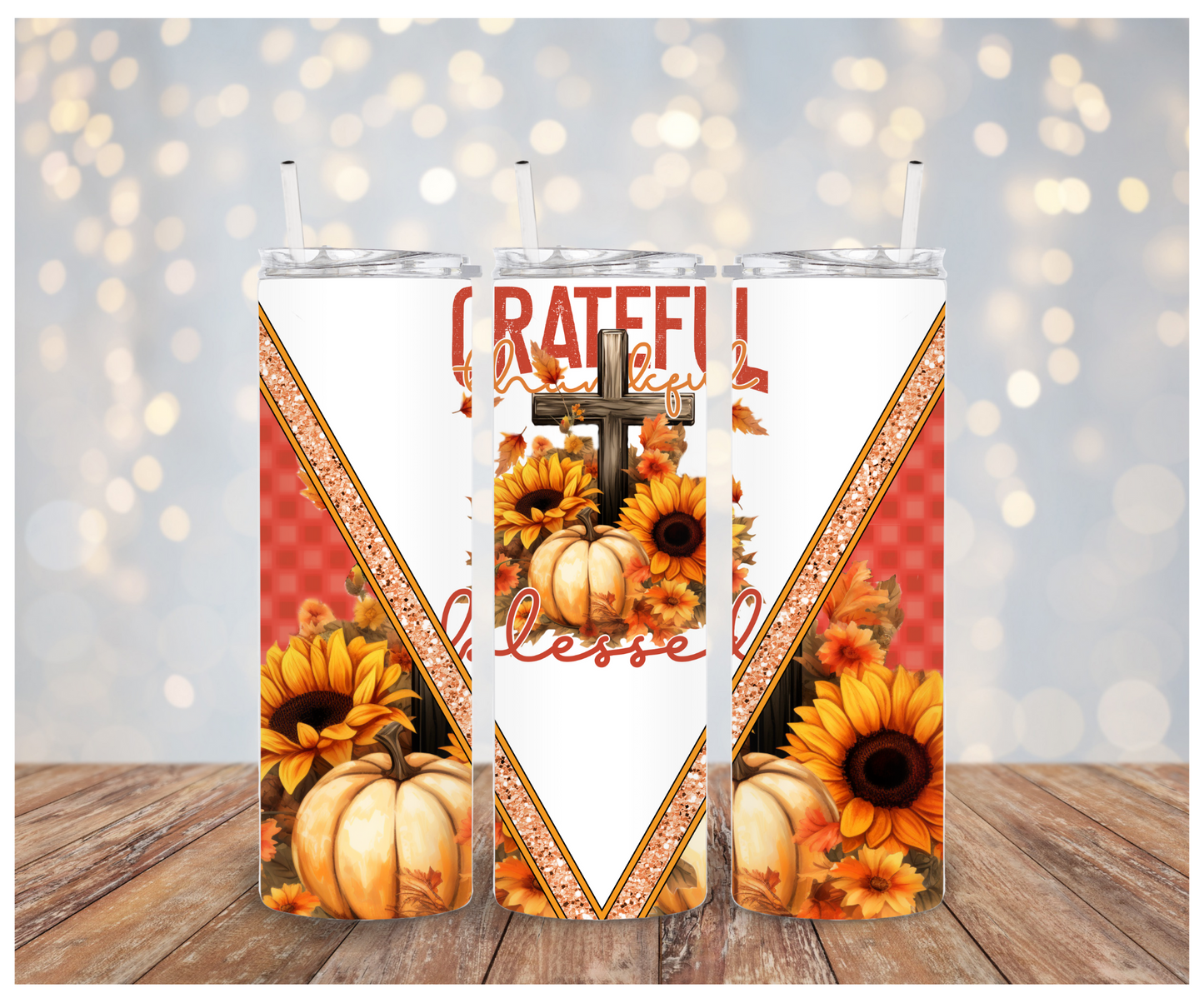 Grateful Thankful Blessed Sublimation Wrap