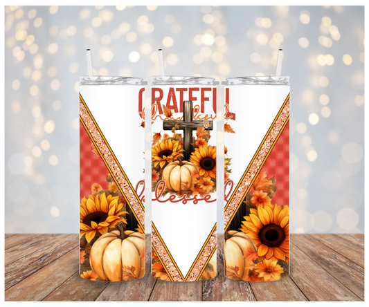 Grateful Thankful Blessed Sublimation Wrap