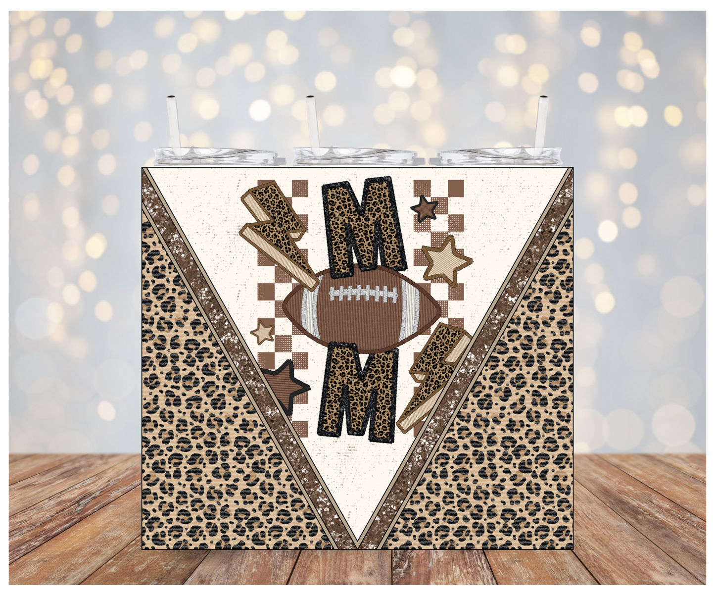 Football Mom Leopard Vinyl Wrap