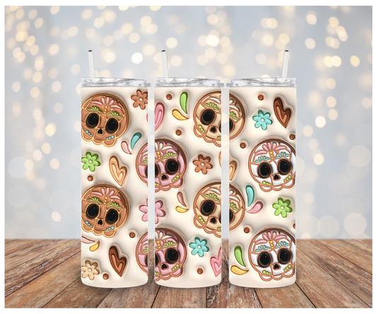 Cream Sugar Skulls  Sublimation Wrap