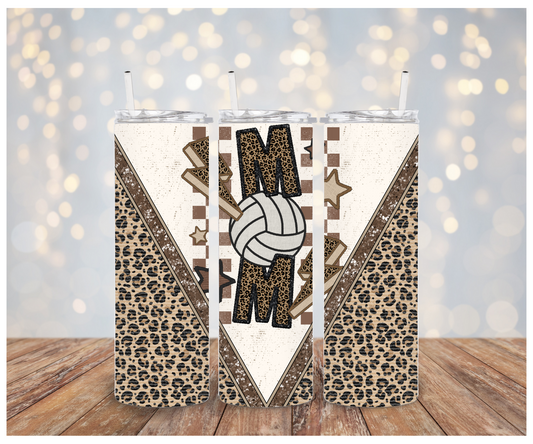 Volleyball Mom Leopard Vinyl Wrap