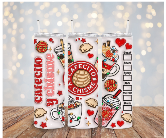 3D Cafesito y chisme navideño Sublimation Transfer