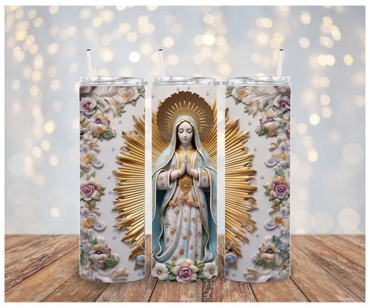 3D Virgen Mary pastel Sublimation Wrap