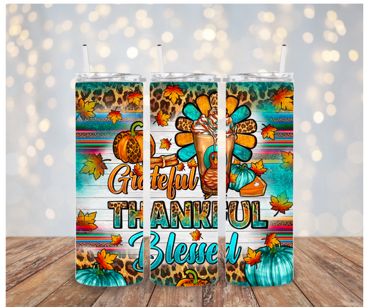Grateful Thankful Blessed Sublimation Transfer
