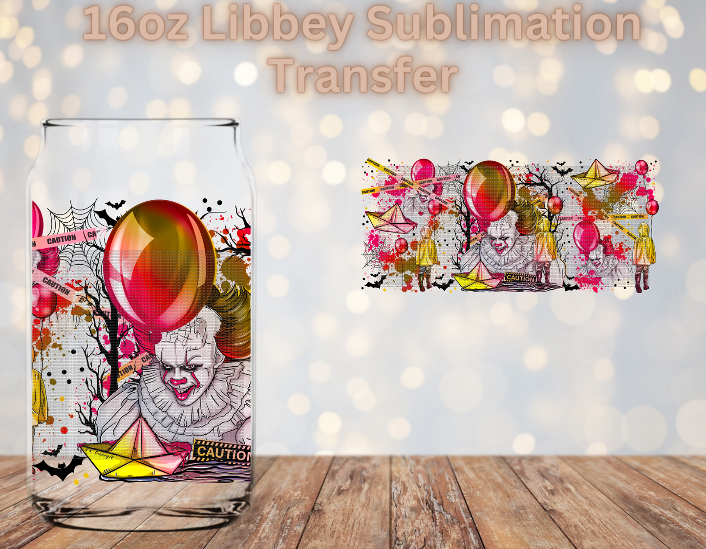 Caution Clown Sublimation Transfer