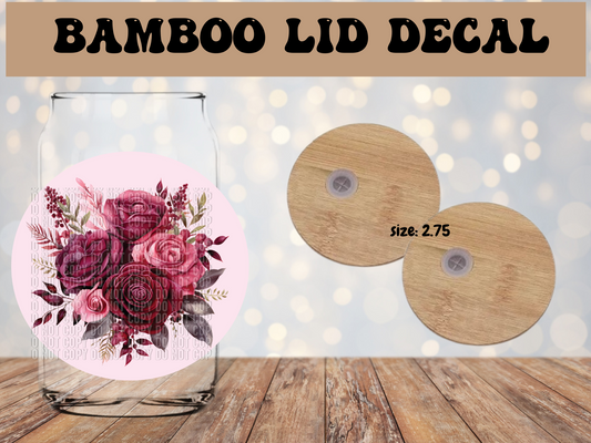 Cluster Rose Pink Catrina  Lid Decal