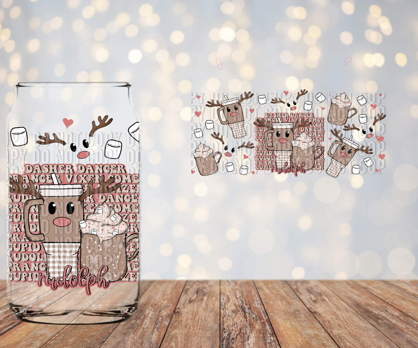 Santa's Reindeer  Libbey wrap