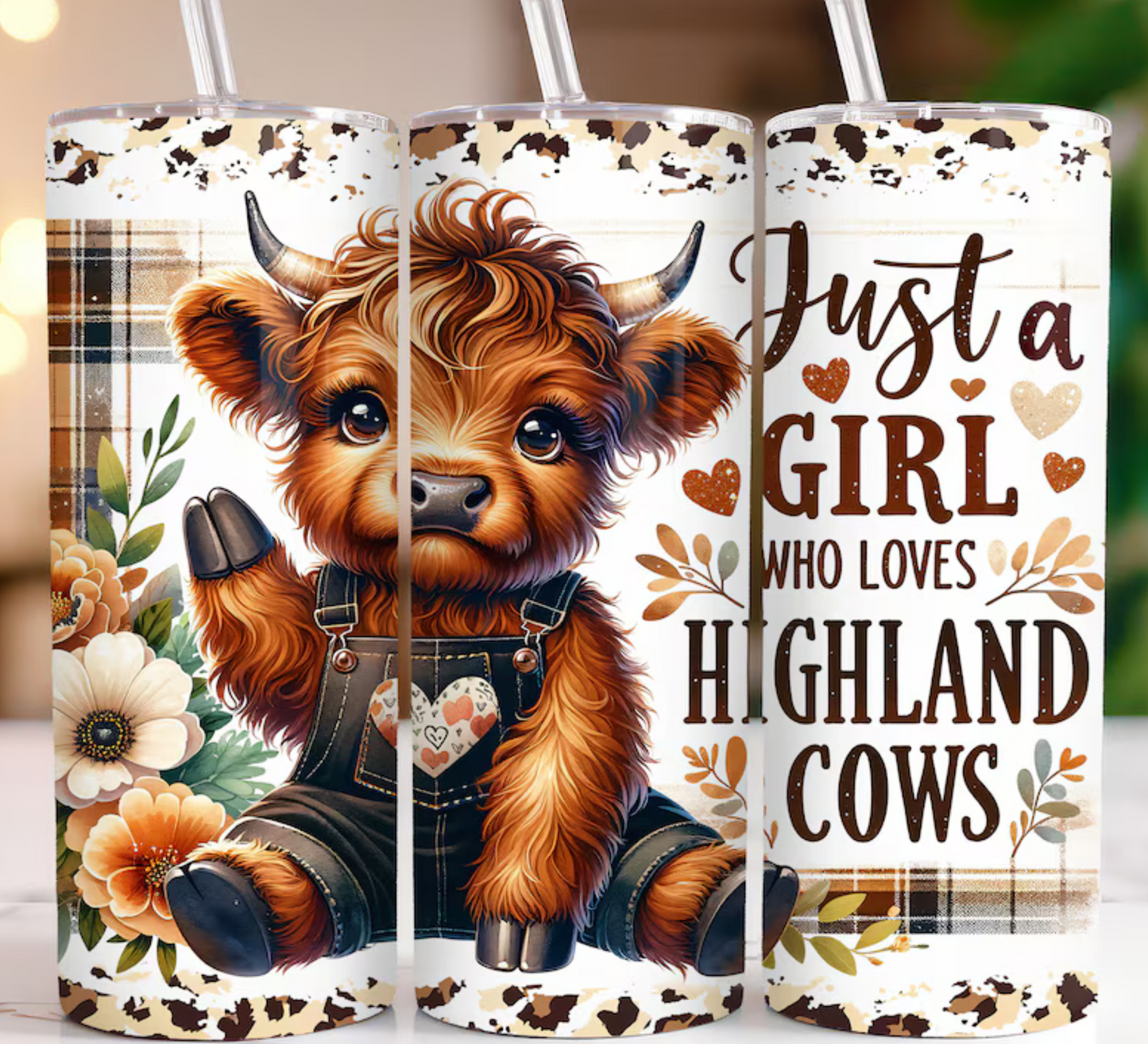 Just a girl who loves highland cows brown  Sublimation Transfer