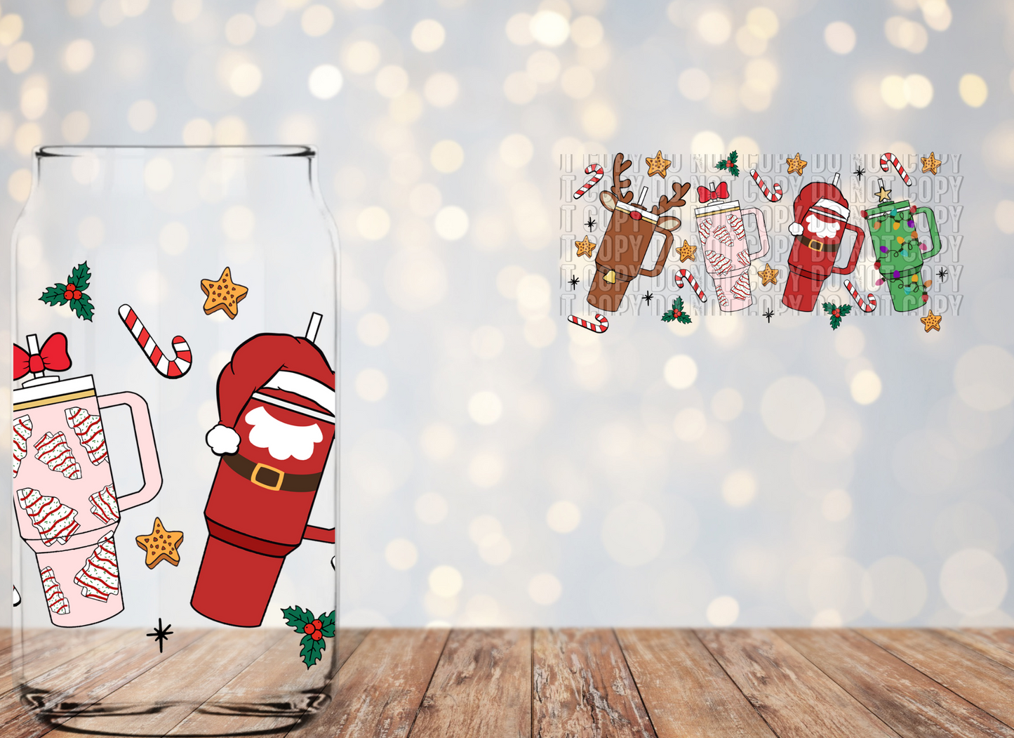 Holiday Cups 16oz Libbey wrap