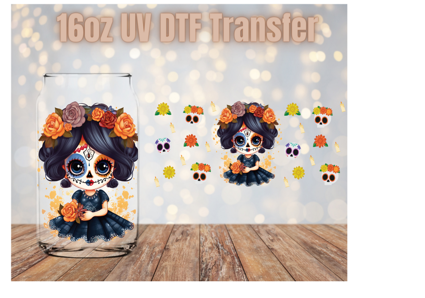 Cute Catrina UV DTF Wrap