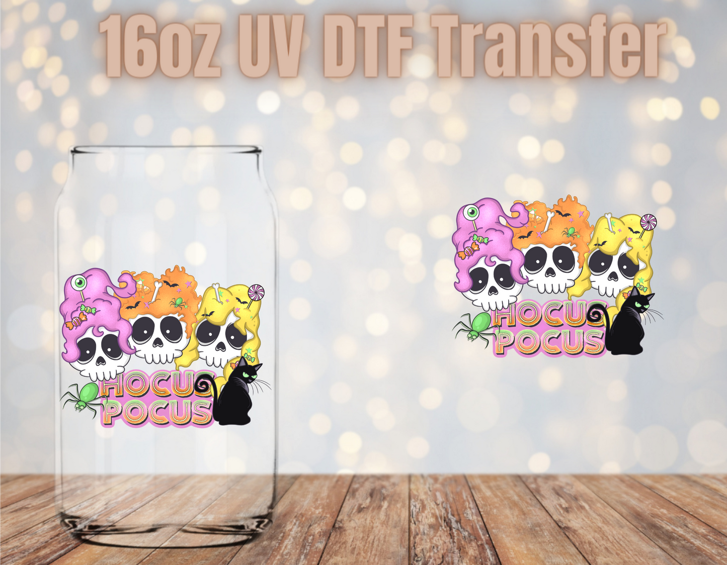 Hocus Pocus Skulls 2 UV DTF Wrap