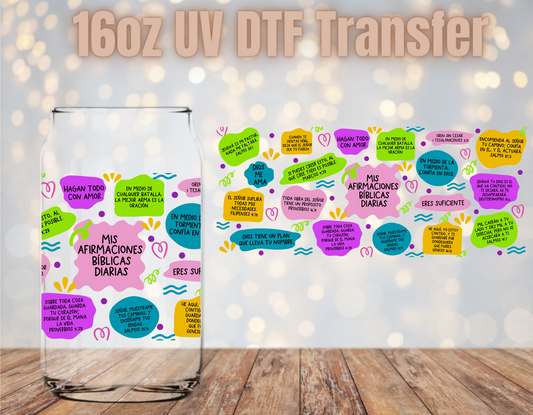 Afirmaciones bíblicas diarias UV DTF Wrap