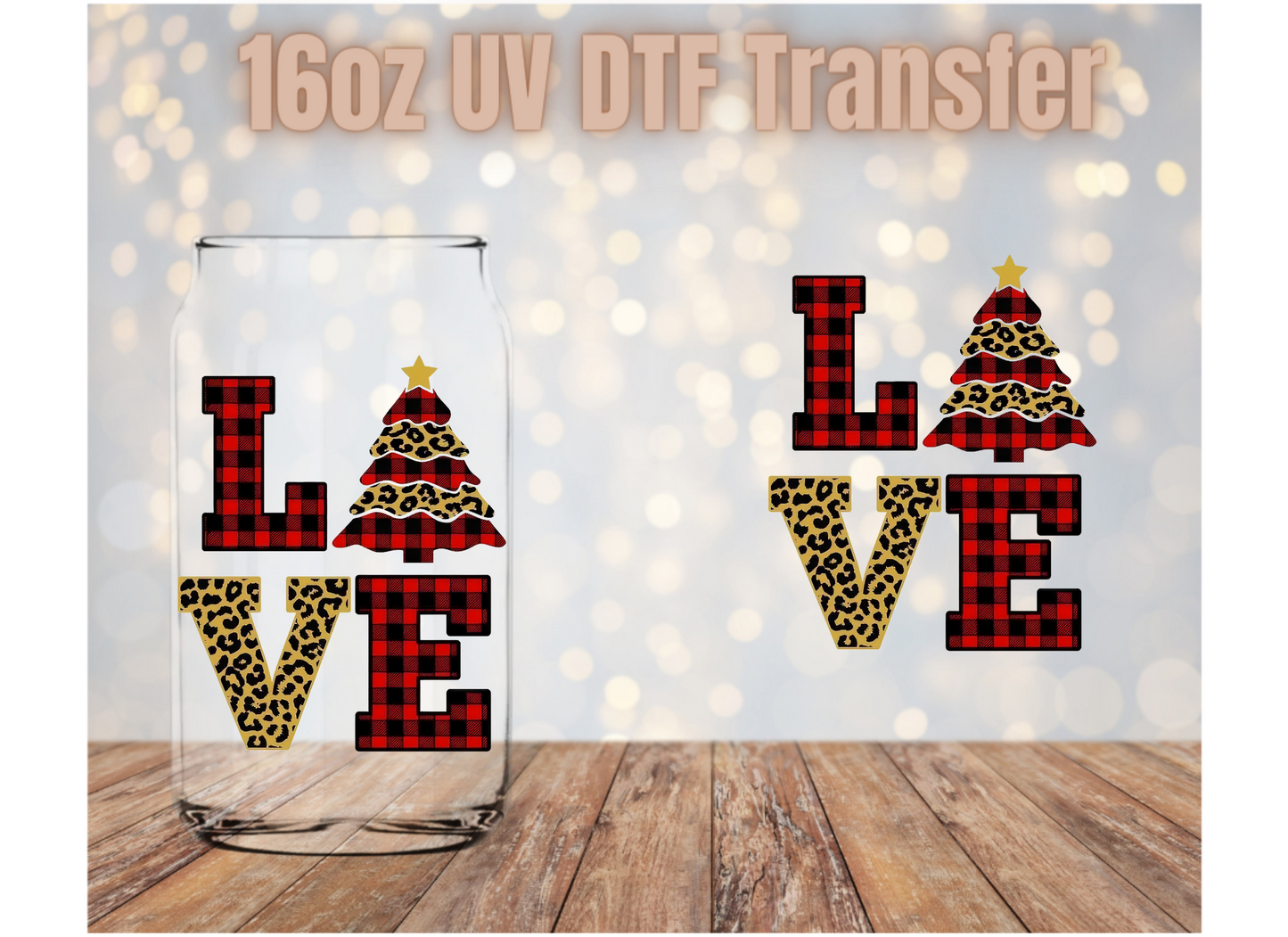 Love Christmas Tree UV DTF Wrap