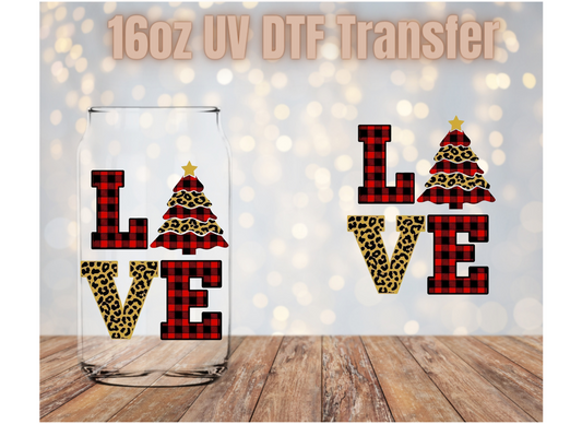 Love Christmas Tree UV DTF Wrap
