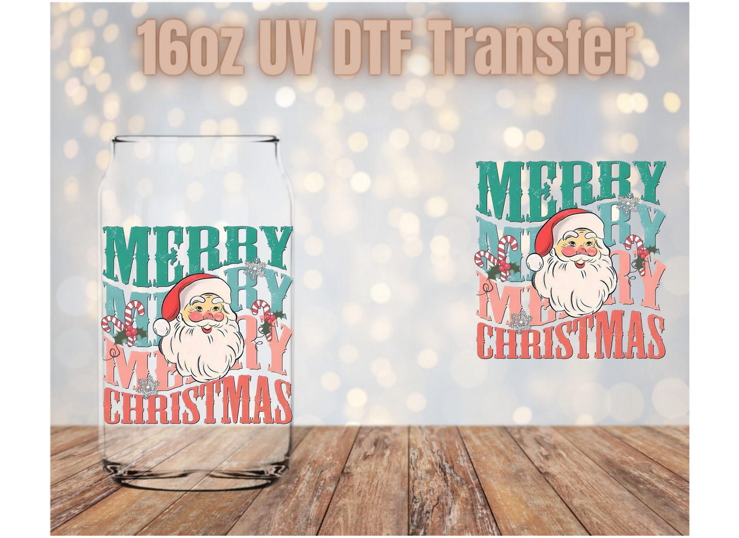 Merry Merry Christmas UV DTF Wrap
