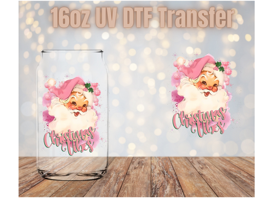 Pink Christmas Vibes UV DTF Wrap