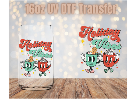Holiday Vibes coffee mugs UV DTF Wrap