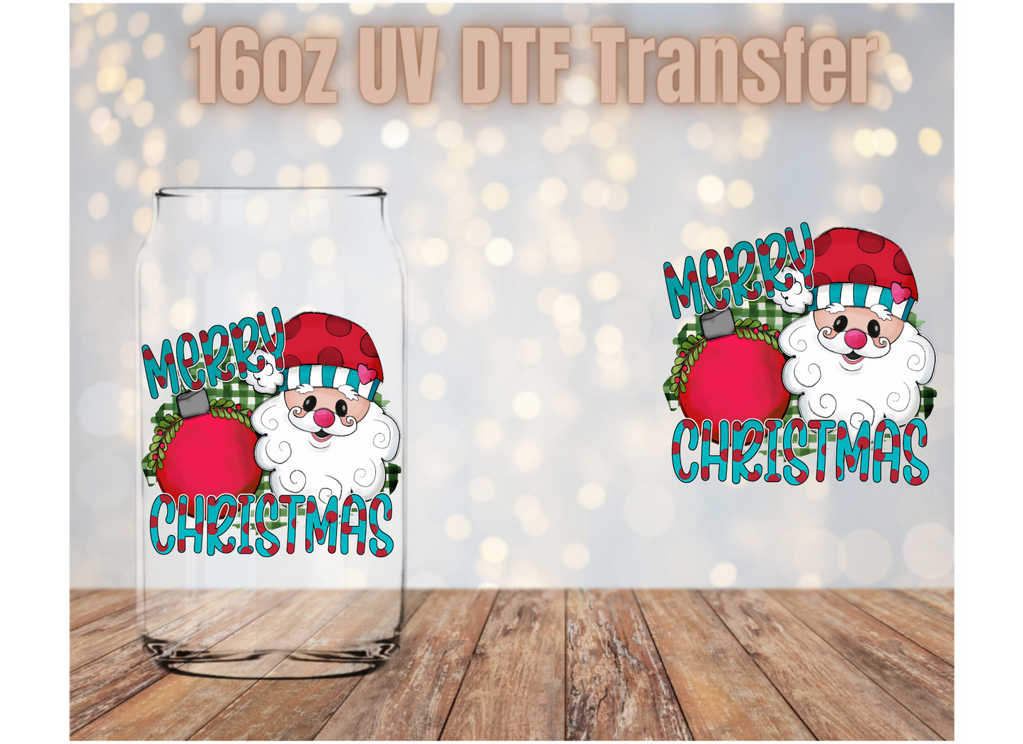 Merry Christmas Santa Clause UV DTF Wrap