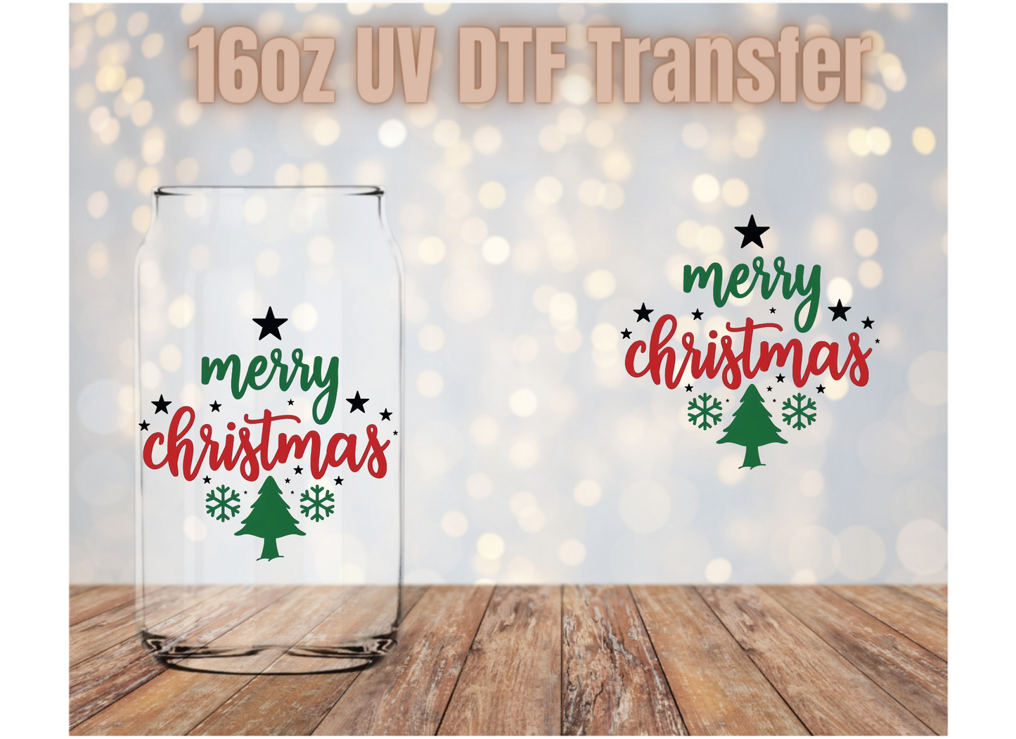 Merry Christmas UV DTF Wrap