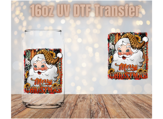 Merry Christmas Leopard UV DTF Wrap