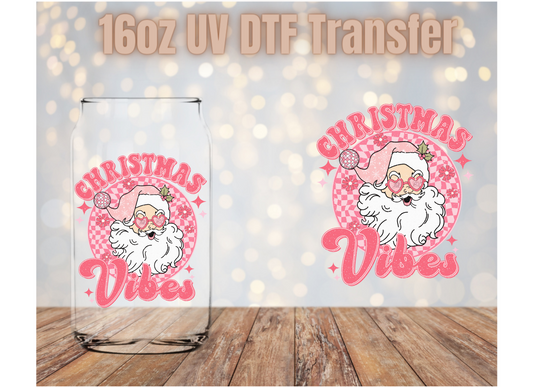 Pink Christmas Vibes UV DTF Wrap