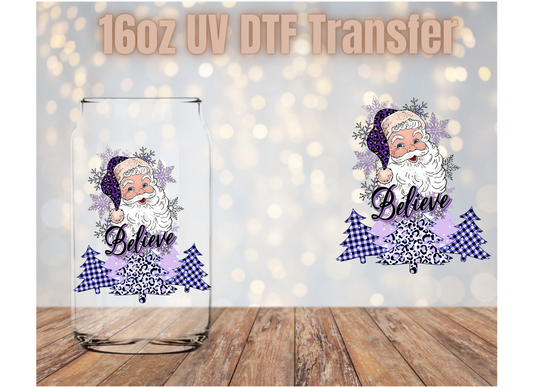 Believe Santa Purple UV DTF Wrap