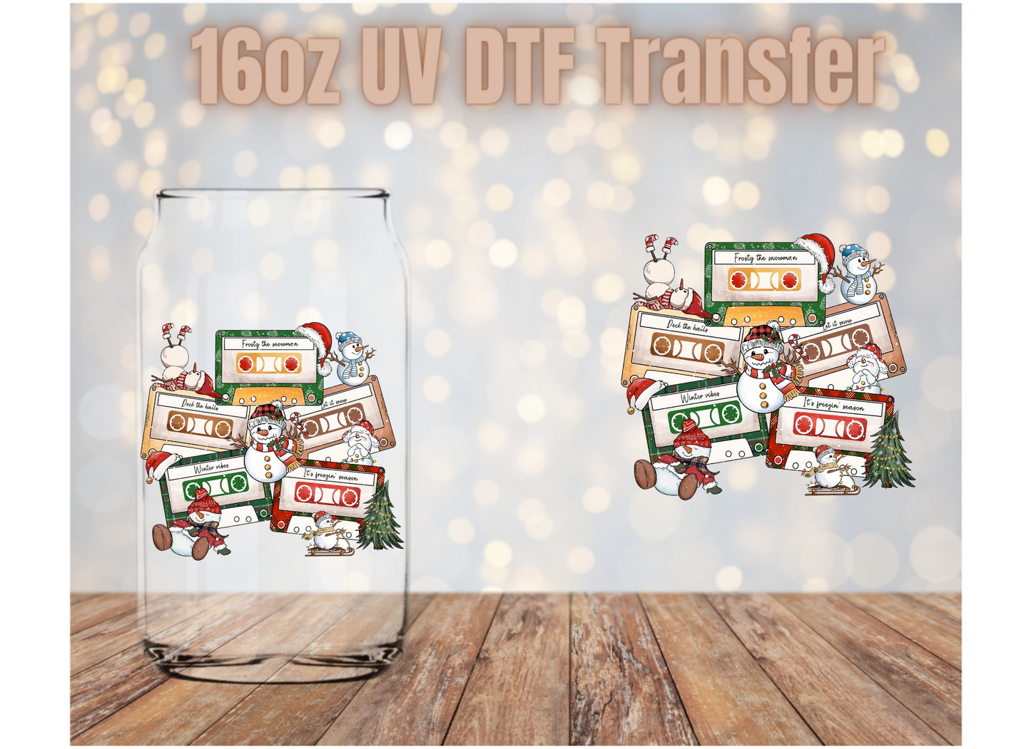 Christmas Cassettes UV DTF Wrap