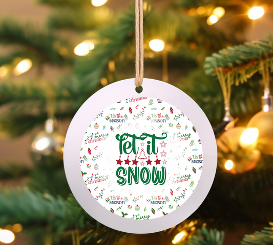 Let it snow UV DTF Ornament Decal
