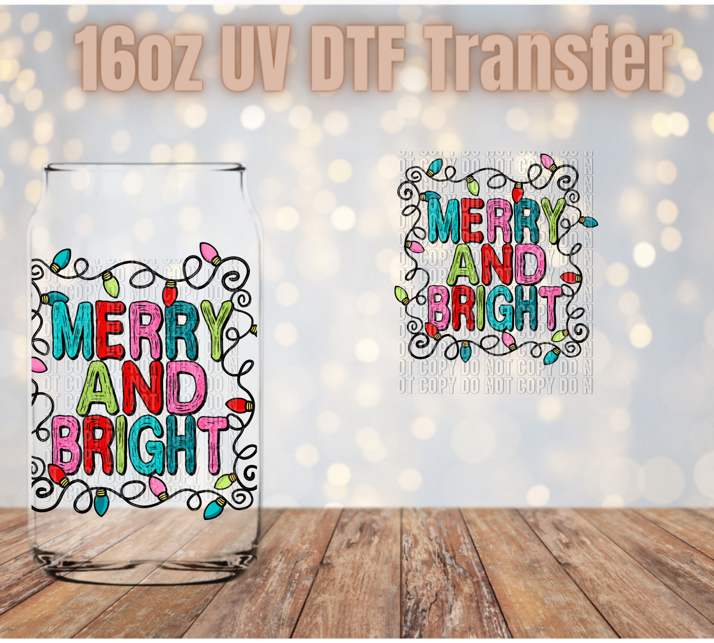 Merry and bright UV DTF Wrap