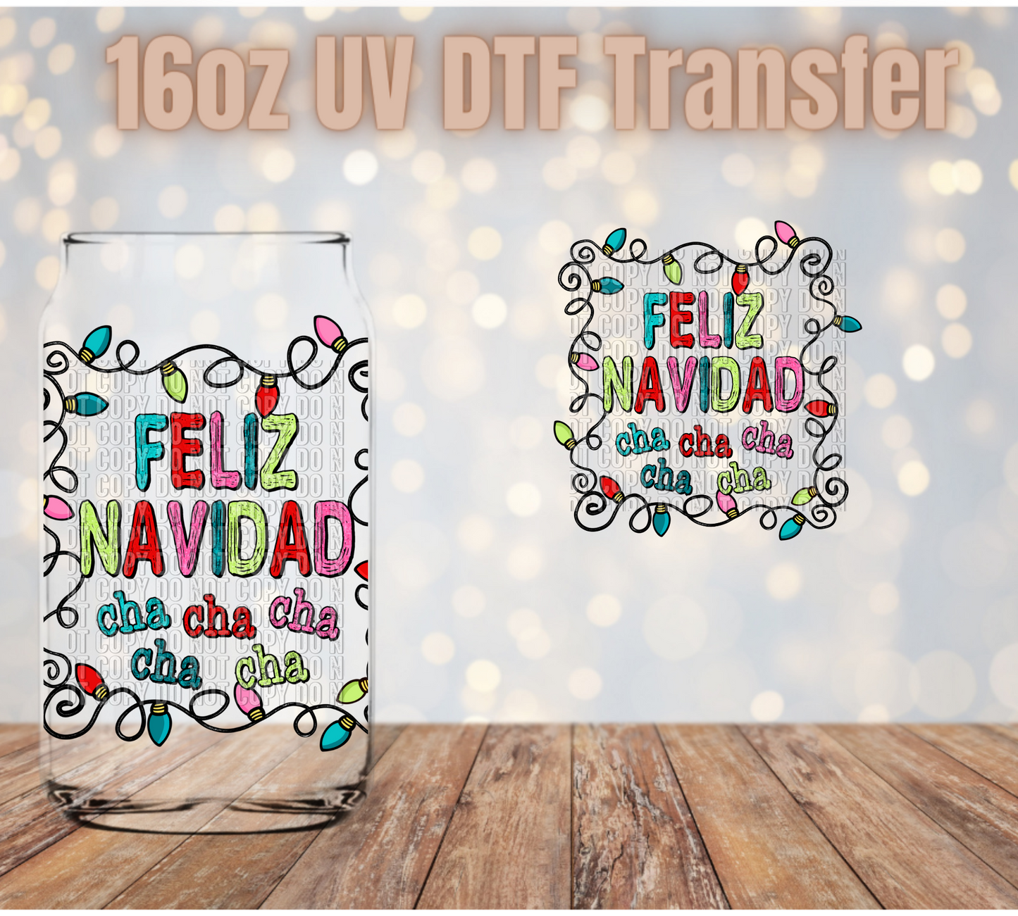 Feliz Navidad cha cha cha  UV DTF Wrap