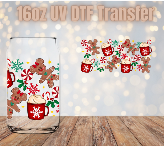Holiday cocoa and gingerbread  UV DTF Wrap