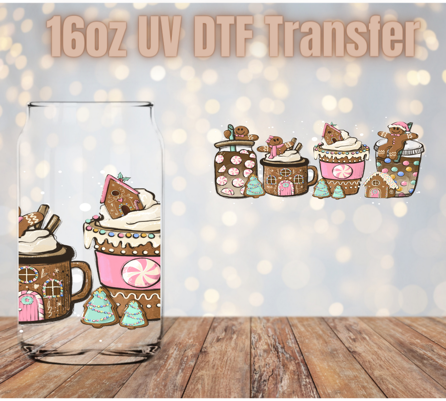 Gingerbread Lattes UV DTF Wrap