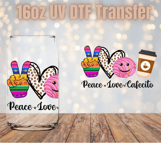 Peace Love Cafecito UV DTF Wrap