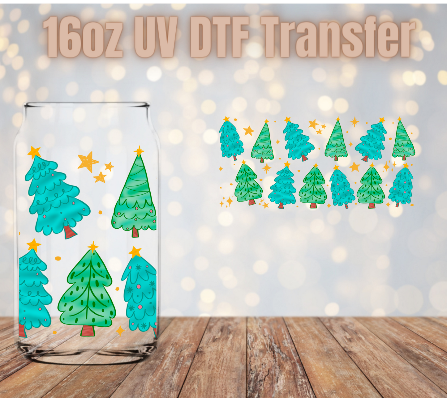 Christmas Trees UV DTF Wrap