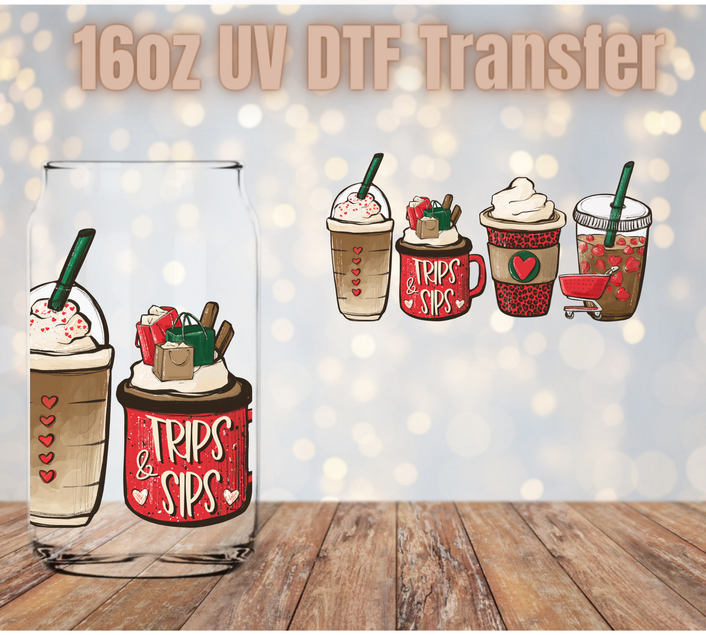 Trips and sips UV DTF Wrap