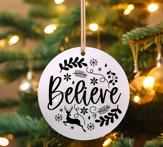 Believe UV DTF Ornament Decal