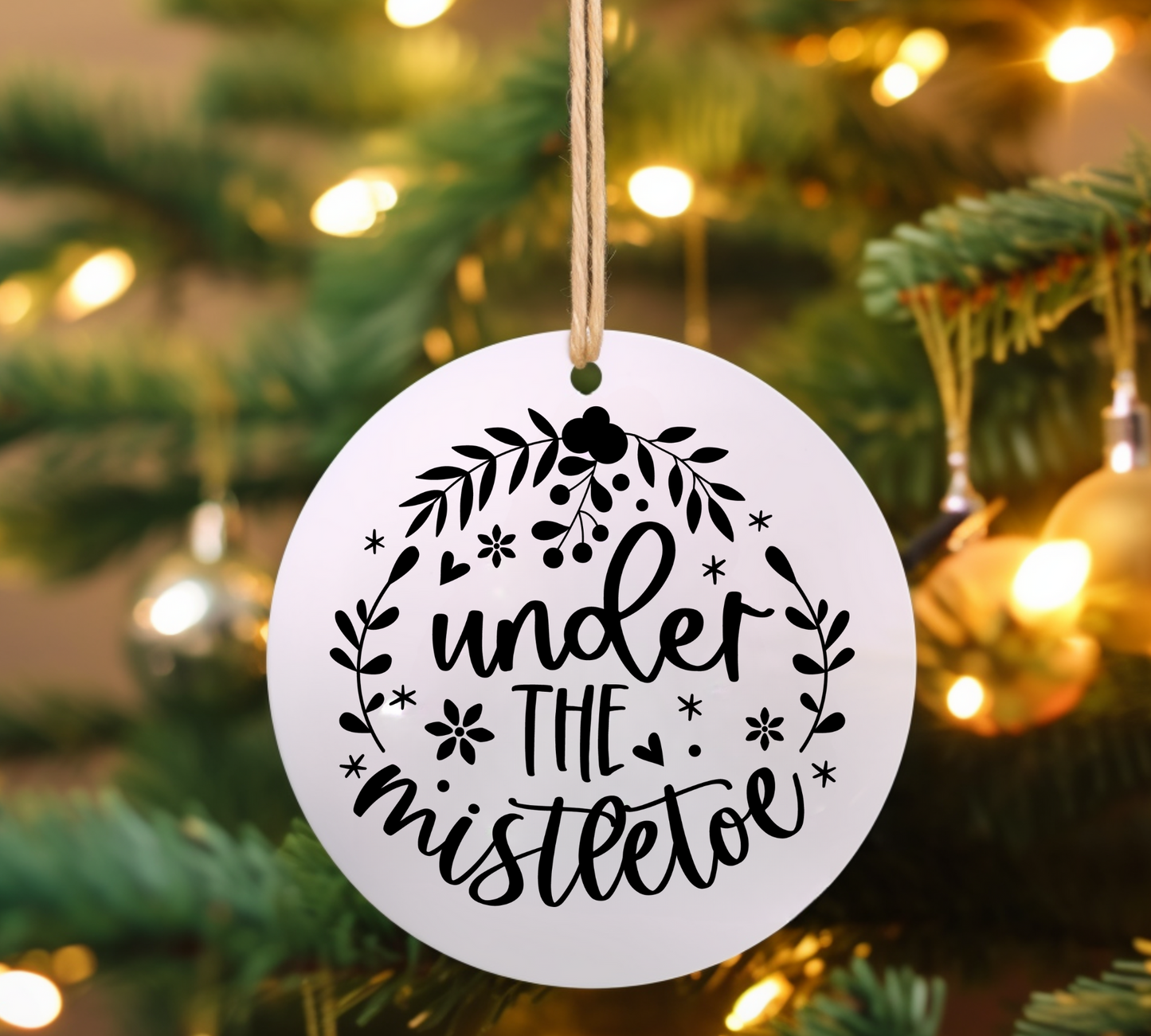 Under the Mistletoe UV DTF Ornament Decal