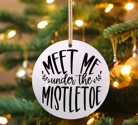 Meet me under the Mistletoe UV DTF Ornament Decal