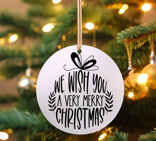 Wish you a very merry christmas UV DTF Ornament Decal